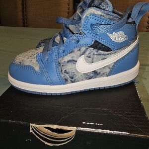 Jordans Kids Blue and White Sneakers